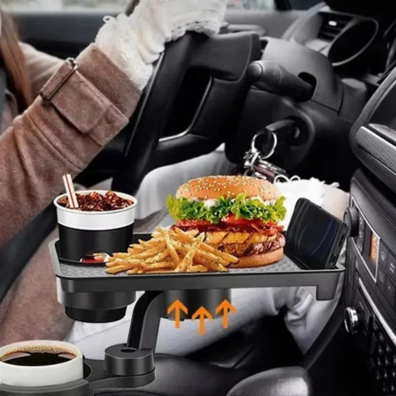 Universal Car Cup Holder Tray 360 Degree Rotating Organizer