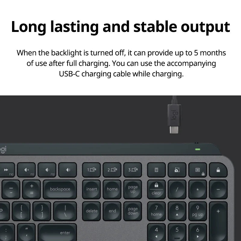 Logitech MX Keys S Wireless Bluetooth Keyboard Multi-Device Connection Backlit