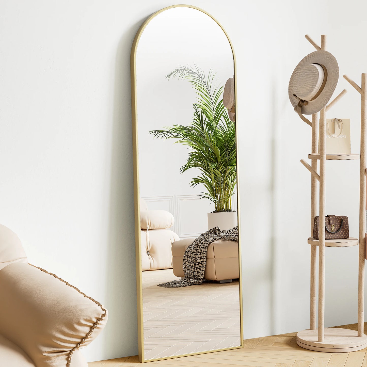 JHK Body Wall Mirror With Aluminum Frame For Living Room
