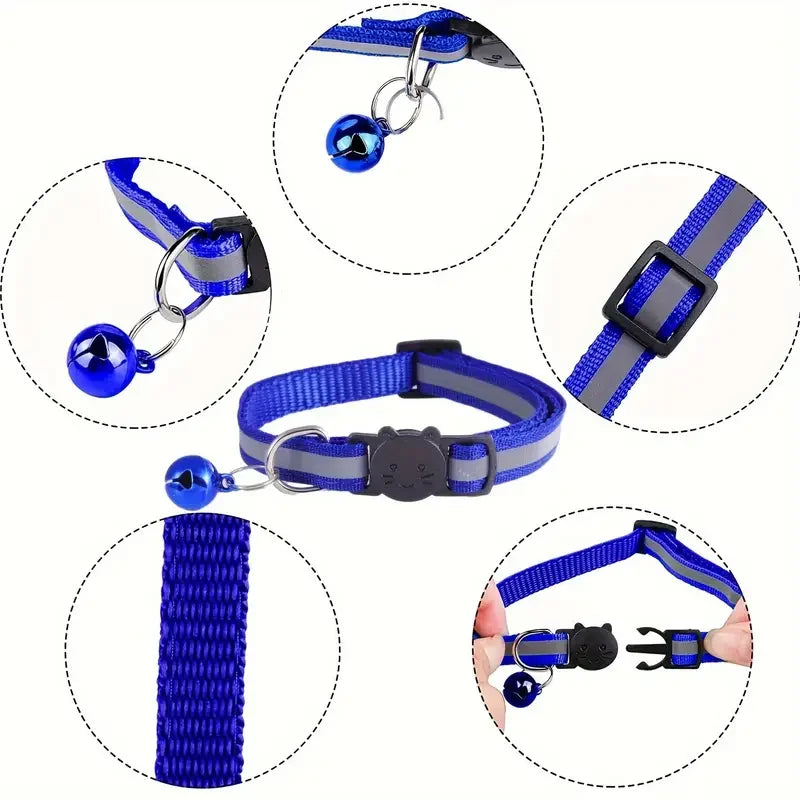 Personalized Reflective Cat Safety Collar Adjustable With Engraved ID