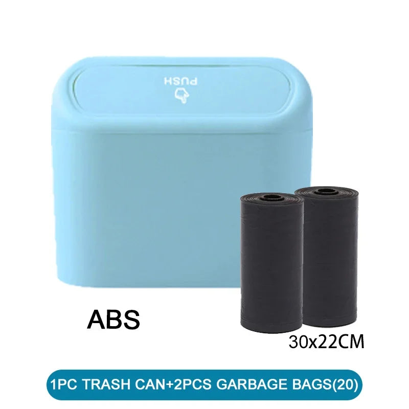 Car Trash Can With Lid Includes 60 Garbage Bags Leakproof Compact