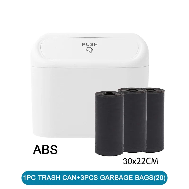 Car Trash Can With Lid Includes 60 Garbage Bags Leakproof Compact