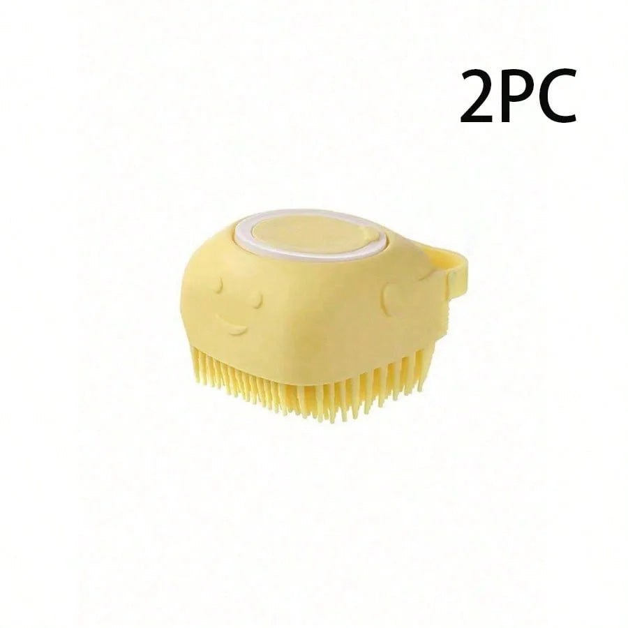 Pet Shampoo Brush for Dogs and Cats with Silicone Dispenser