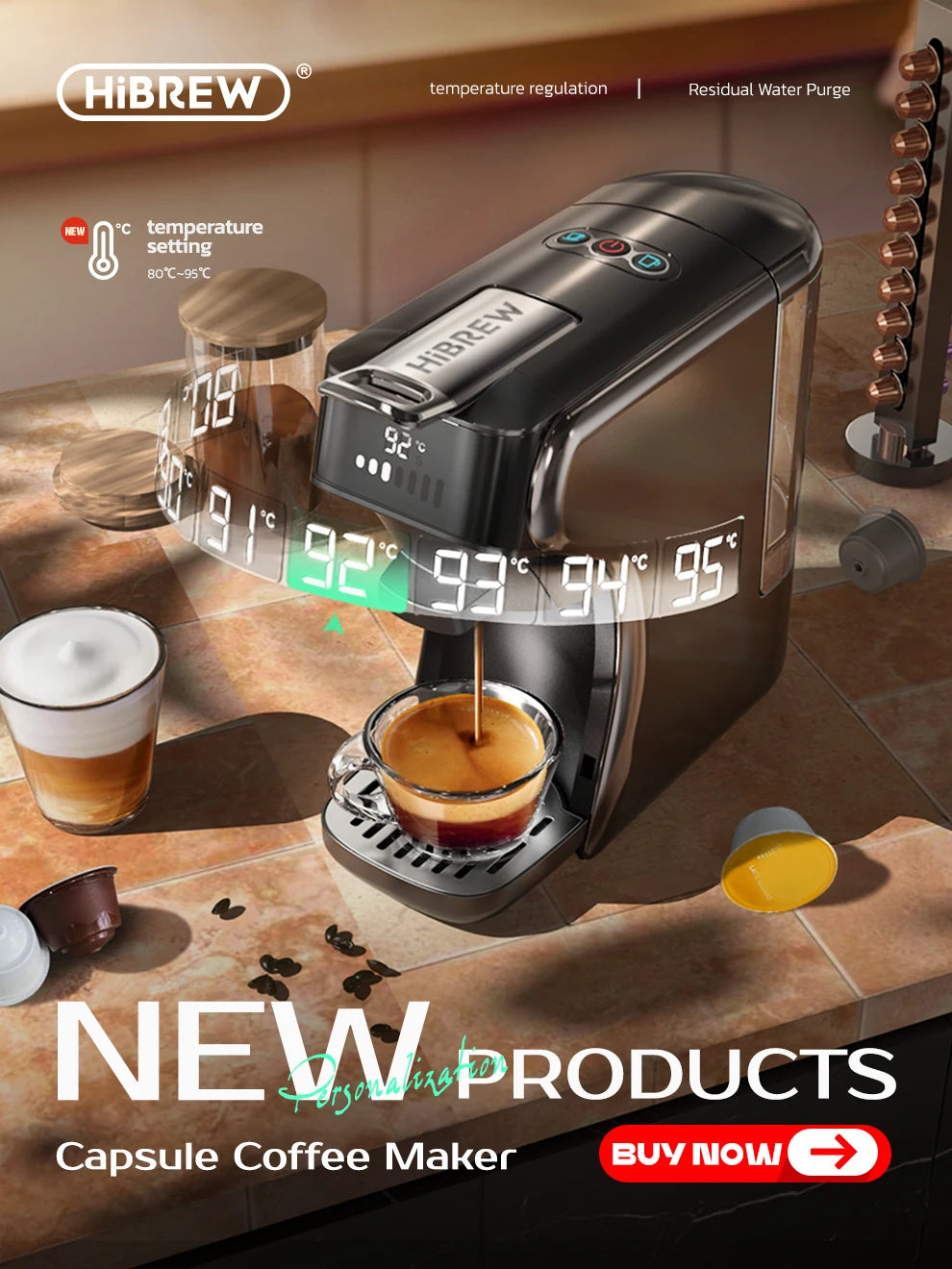 HiBREW Portable DC12V Espresso Coffee Maker For Car And Home