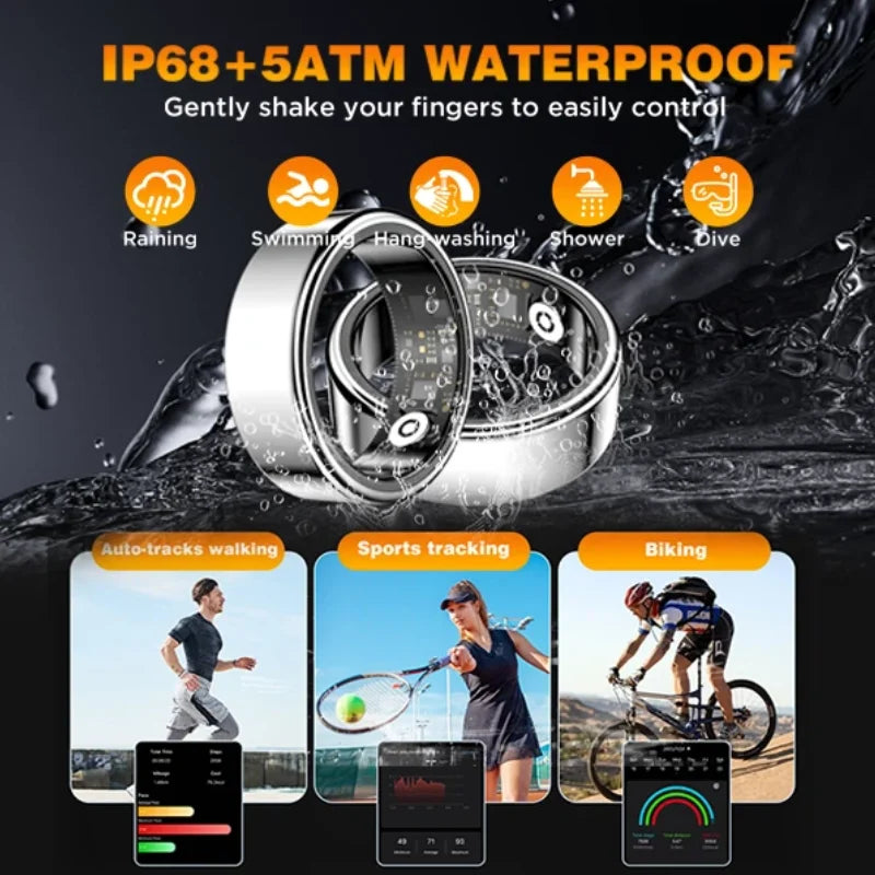 Casatelier Wearable Smart Ring IP68 Waterproof SpO2 Heart Rate Monitor
