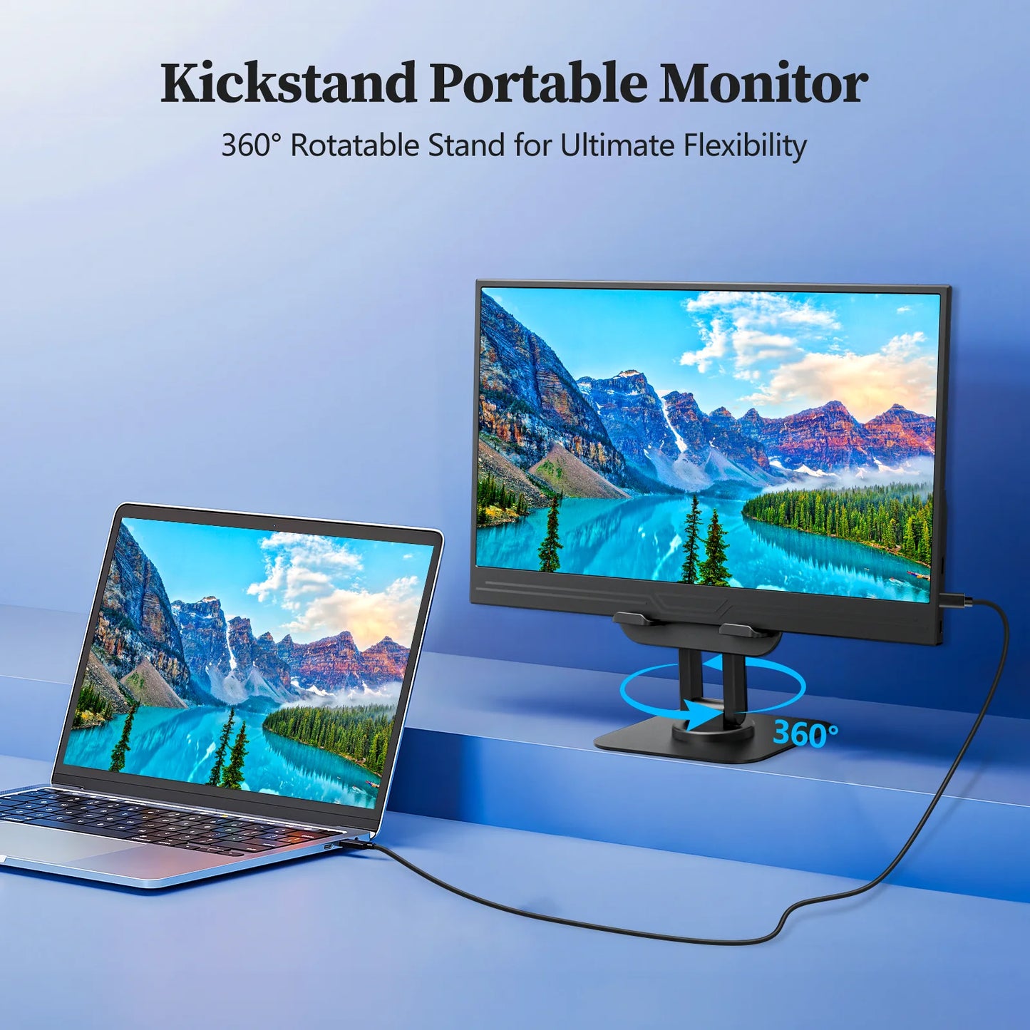 VEOUT Portable 1080P IPS USB HDMI External Second Screen Monitor