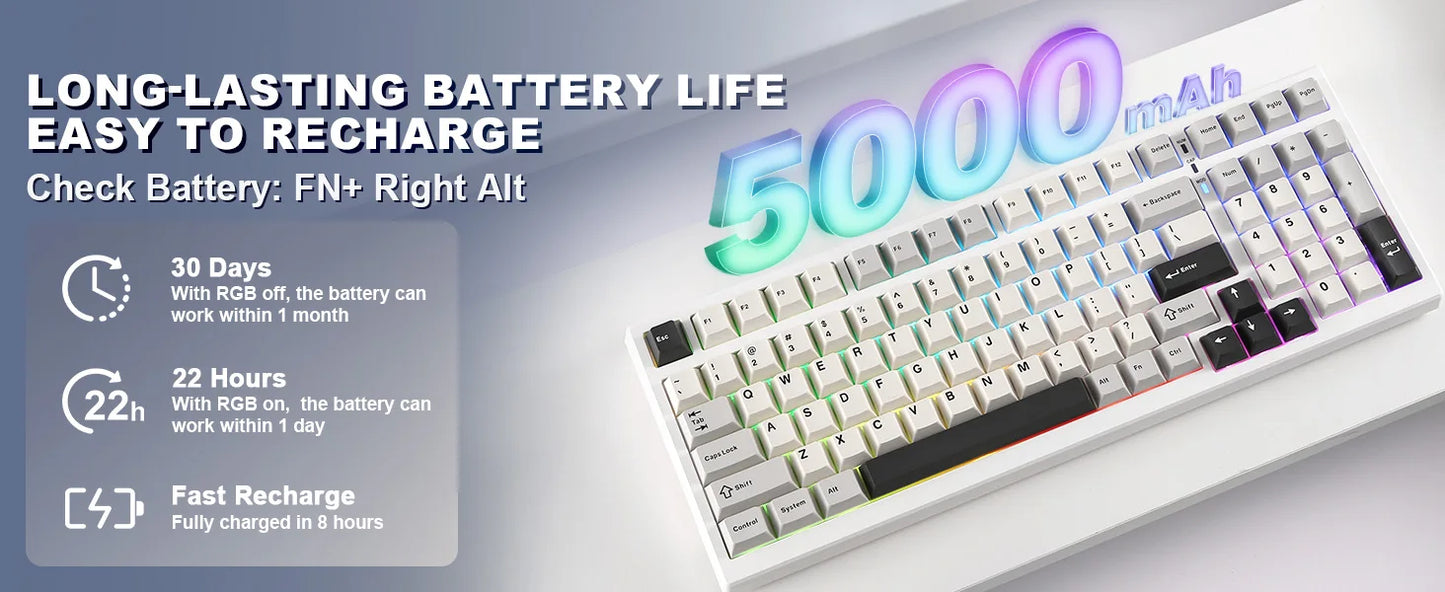 YUNZII YZ98 Mechanical Keyboard 98 Percent Layout Hot Swap Gasket