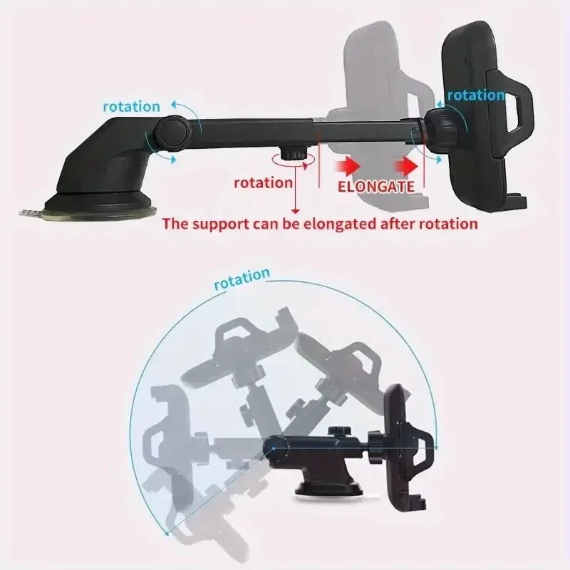 Universal 360 Degree Car Phone Holder With Strong Suction Cup