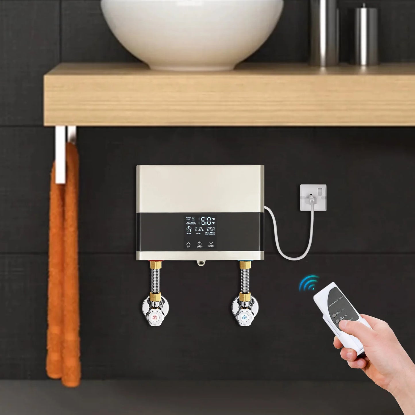 Sweetmile 110V 4000W Mini Electric Water Heater with Remote Control