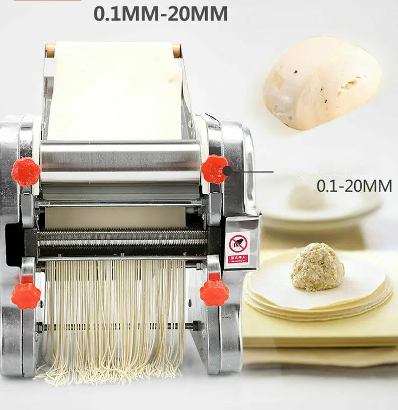 550W Electric Pasta Maker Noodle Machine Dual Knife Stainless Steel