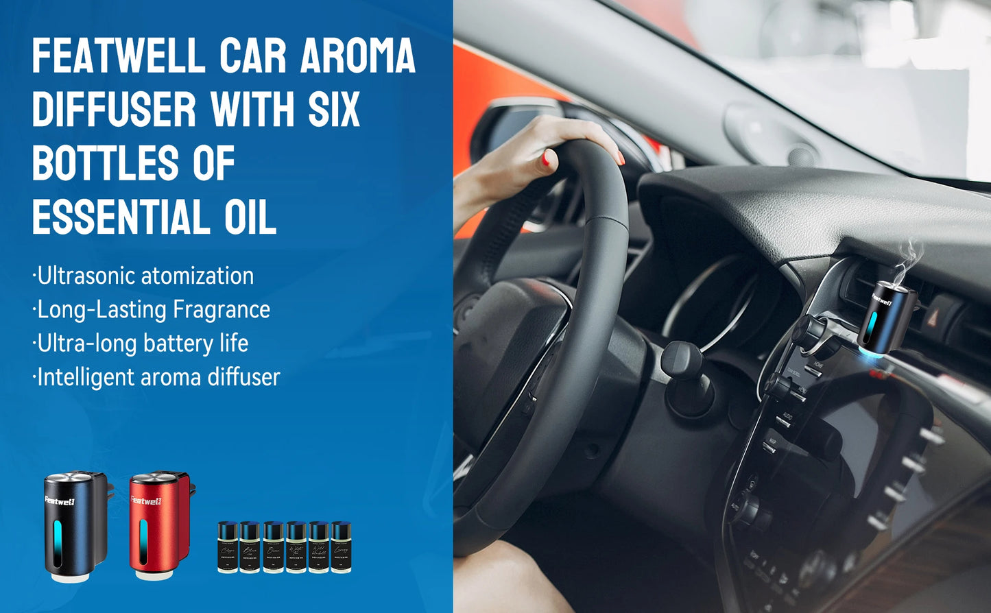 Smart Car Aromatherapy Diffuser Humidifier With Six Adjustable Settings