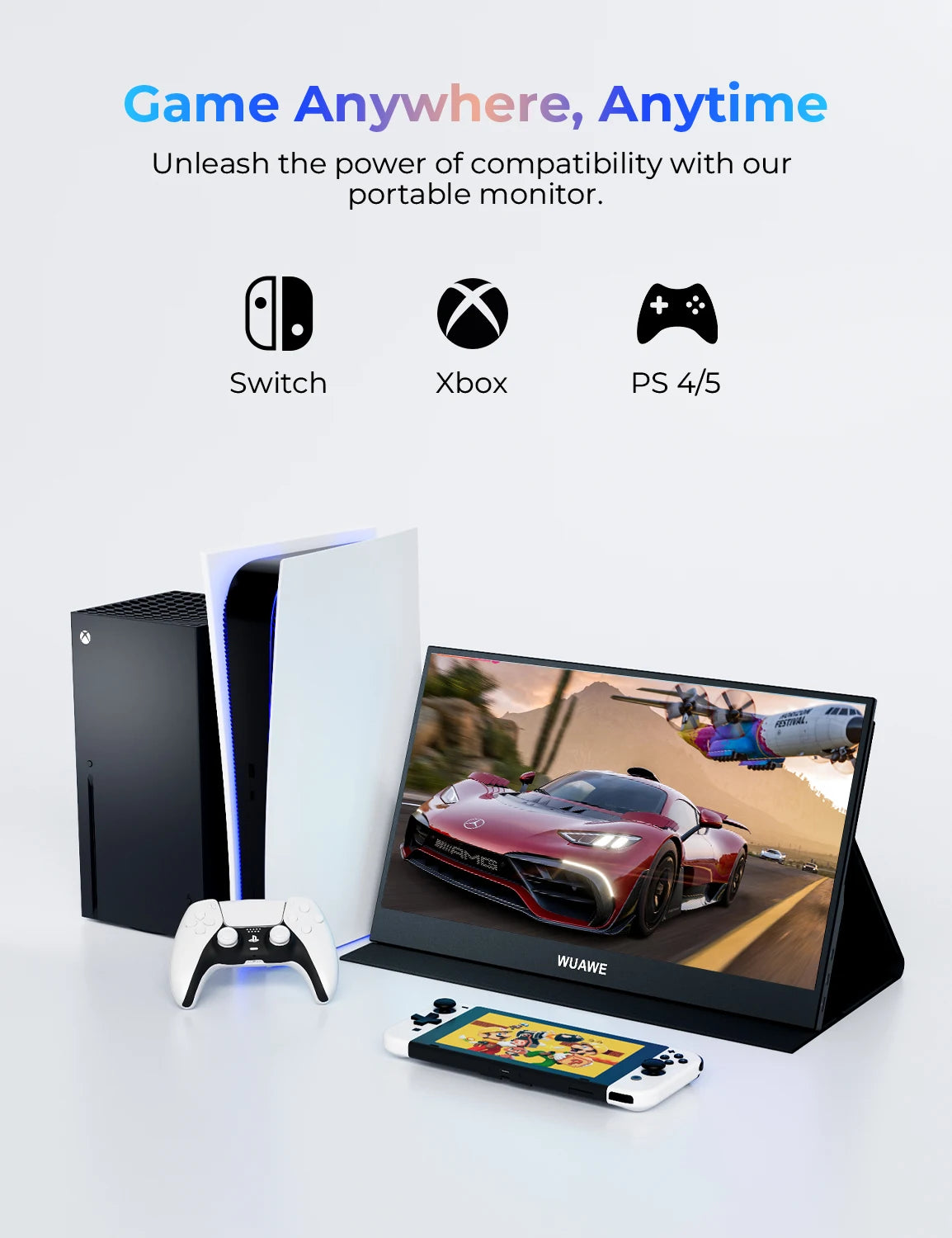 WUAWE Portable Monitor USB C HDMI Travel External Second Screen
