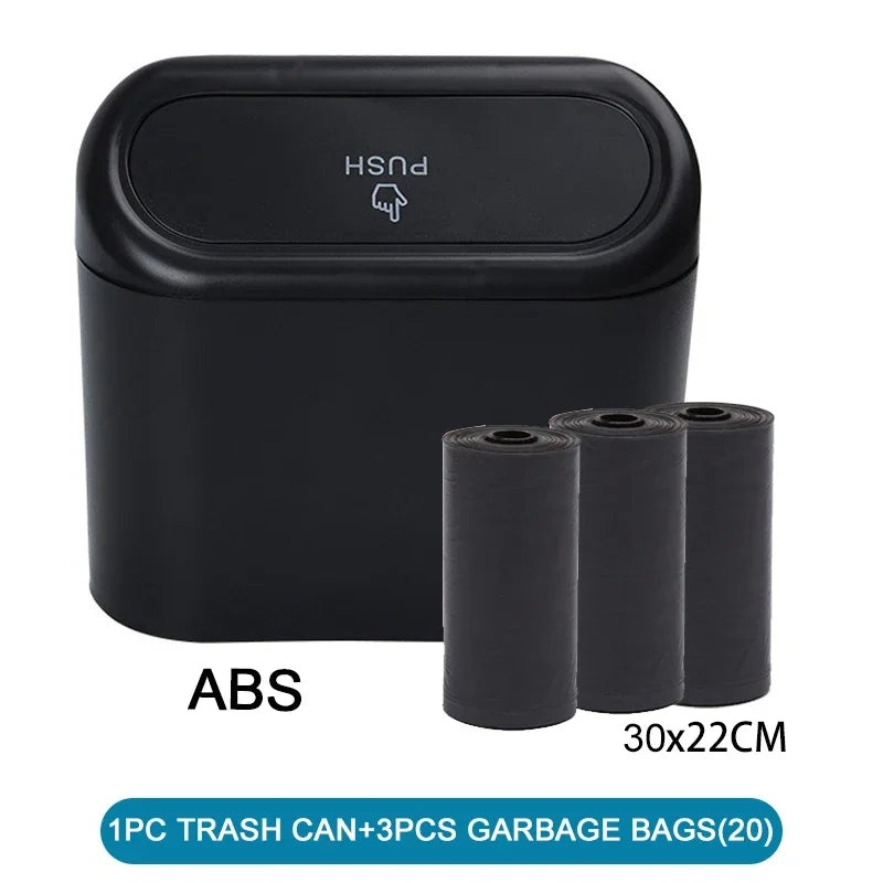 Car Trash Can With Lid Includes 60 Garbage Bags Leakproof Compact
