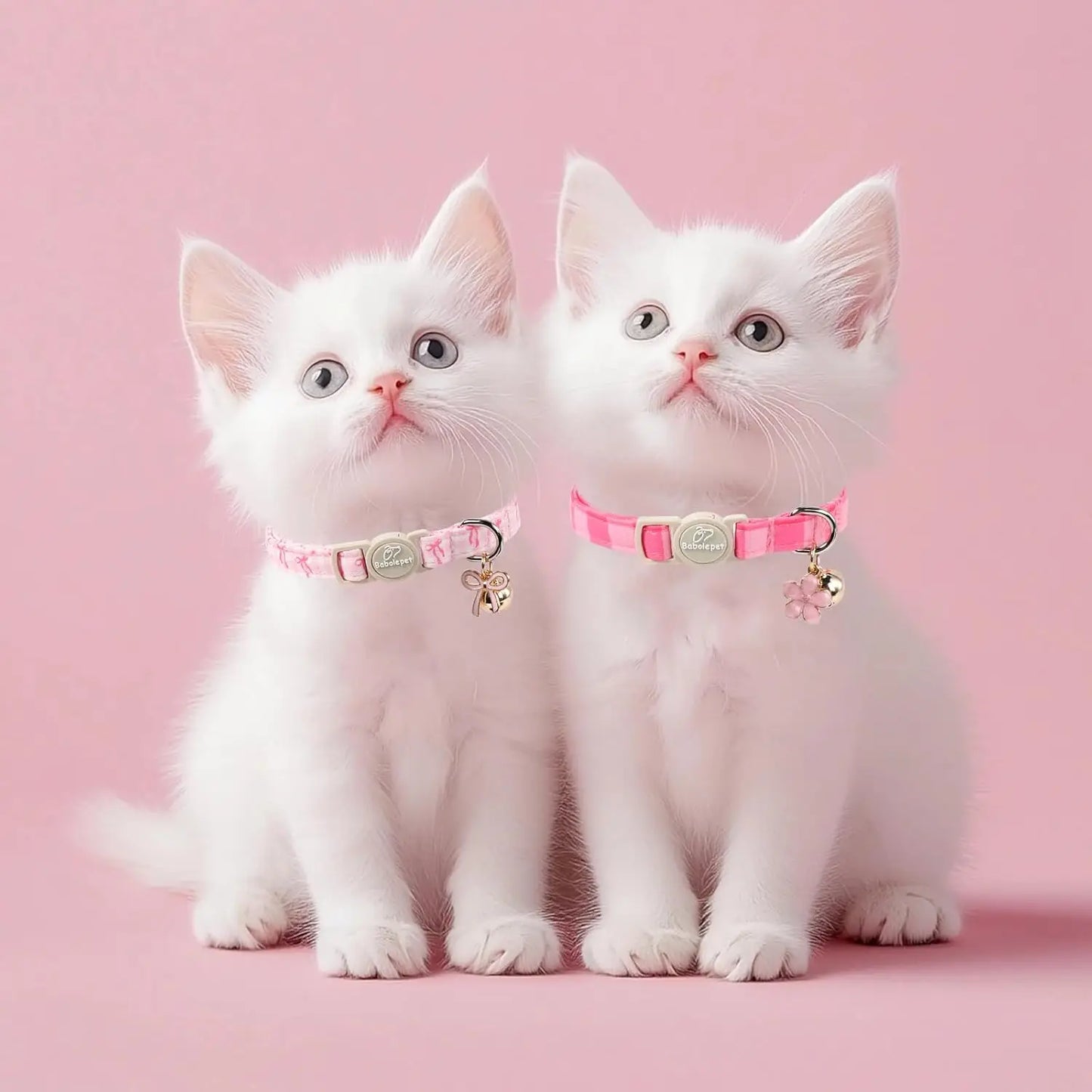 Two Pack Cat Collars With Bell And Pendant Adjustable Kitten