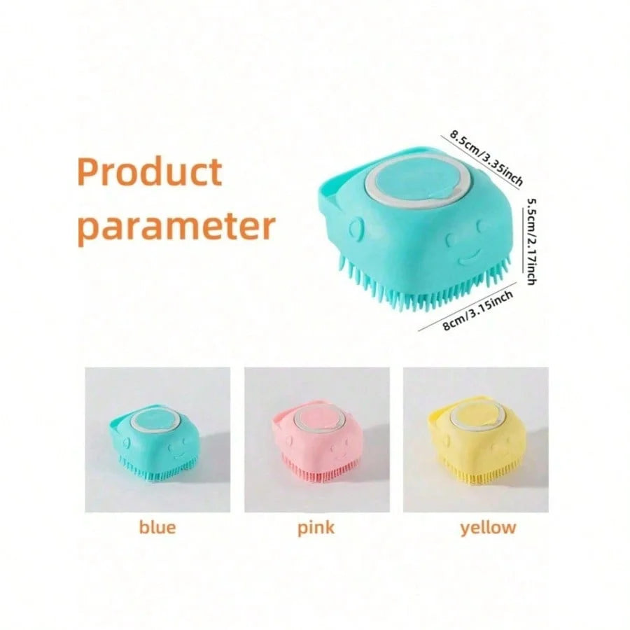 Pet Shampoo Brush for Dogs and Cats with Silicone Dispenser