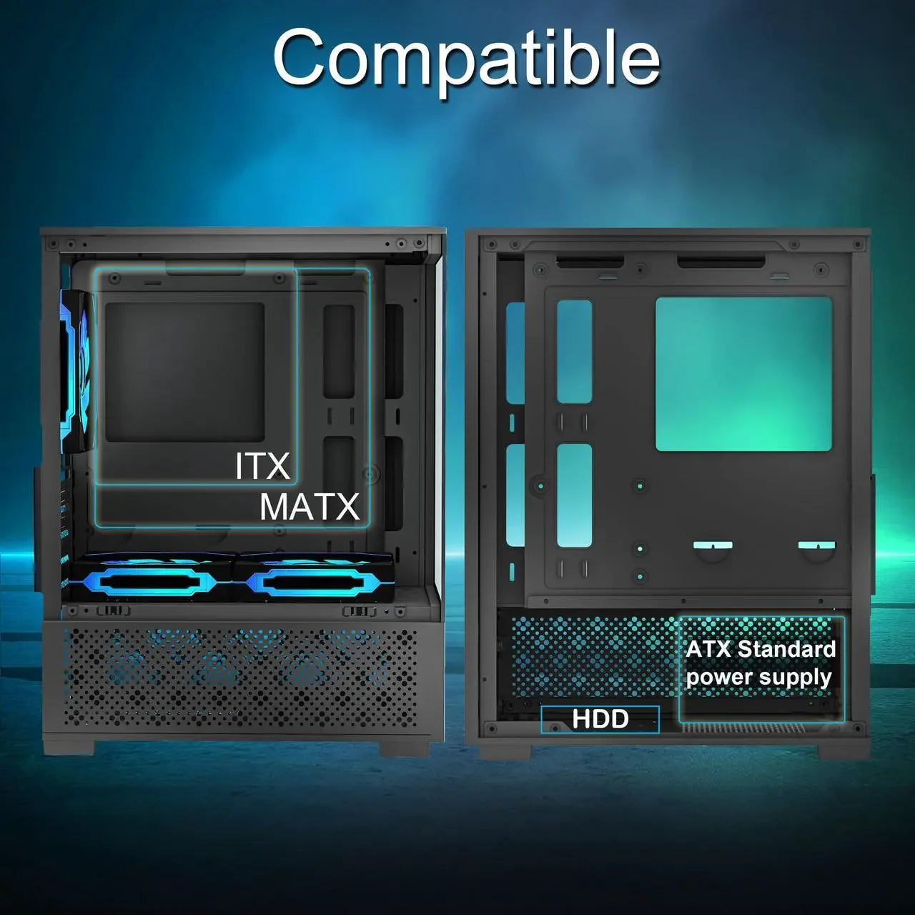Micro ATX Case With 3x ARGB Fans And Tempered Glass