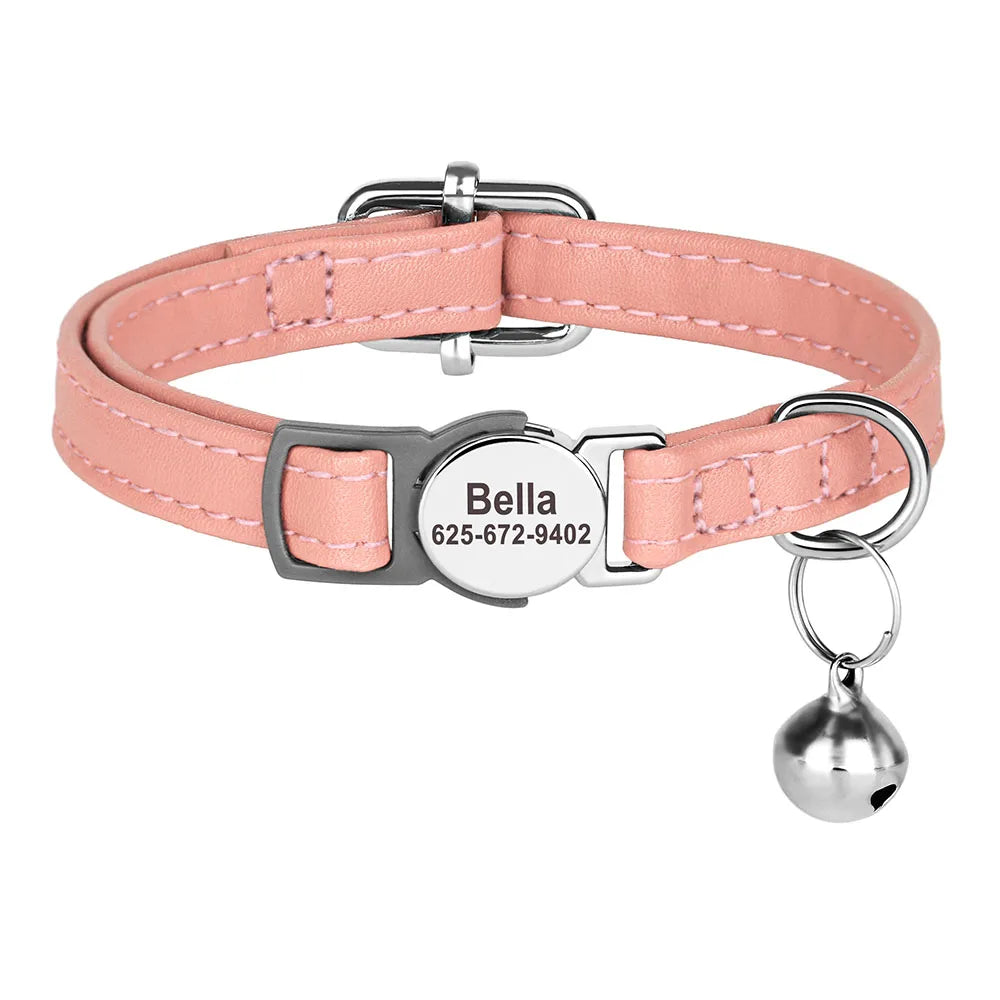 Personalized Cat And Small Dog Adjustable Collar With Engraved Name