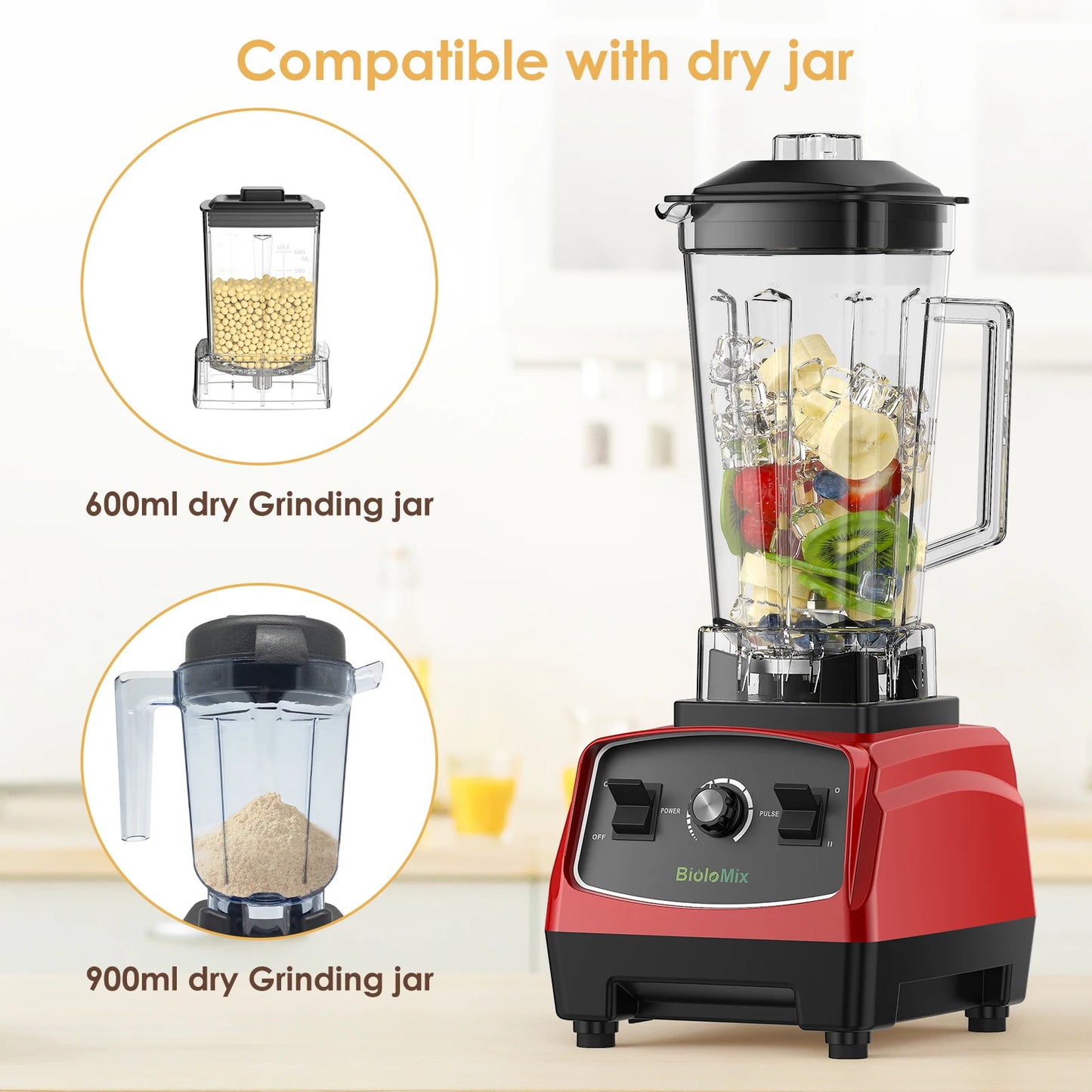 Biolomix BPA Free 3HP Blender Juicer All in One Kitchen