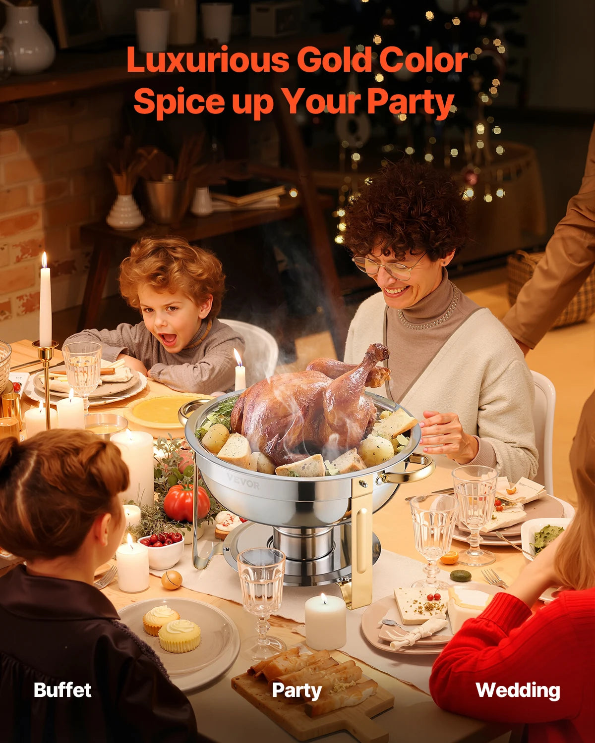 SucceBuy 4 Pack Chafing Dish Buffet Set Stainless Steel Chafer