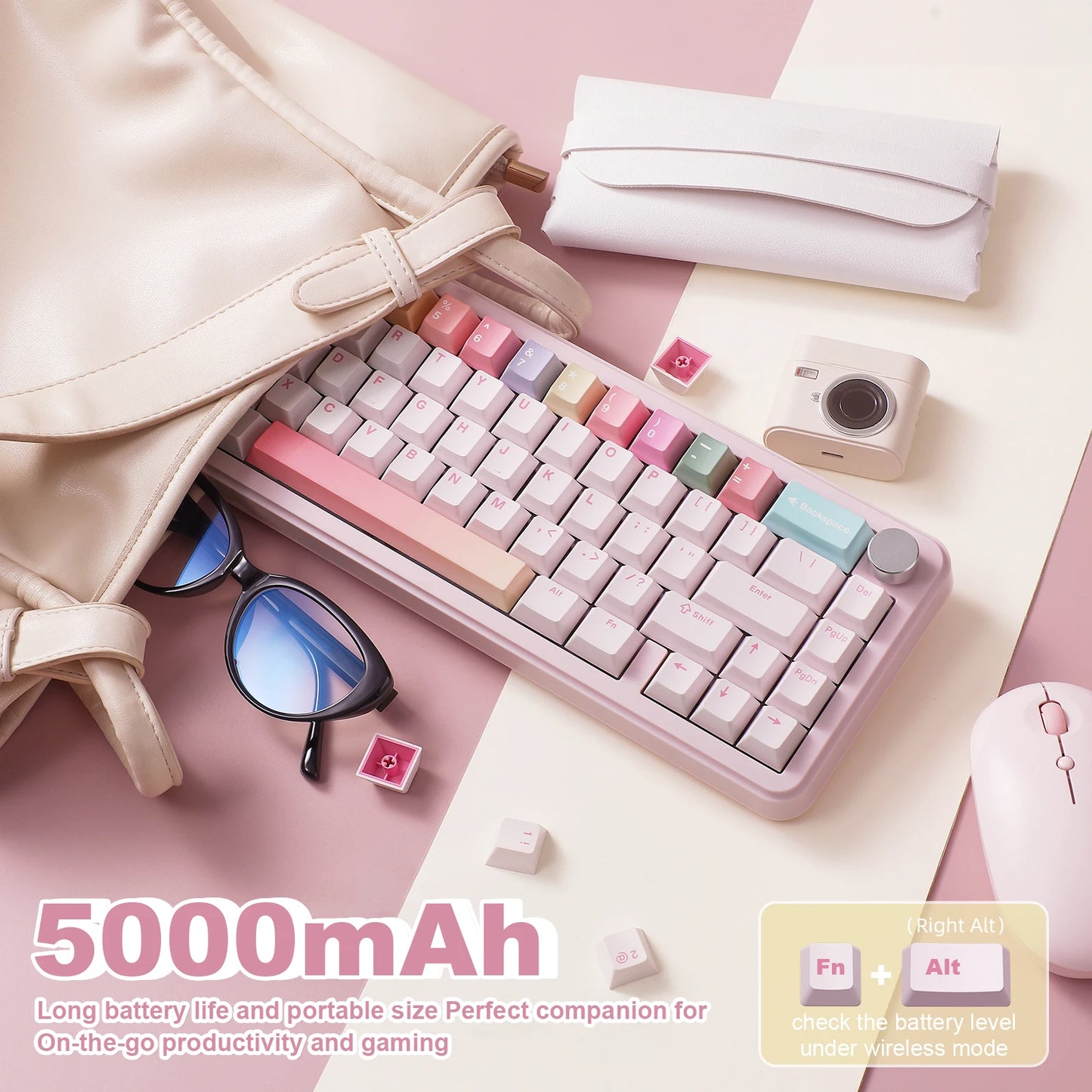 YUNZII B68 Wireless Mechanical Gaming Keyboard Tri Mode Hot Swappable