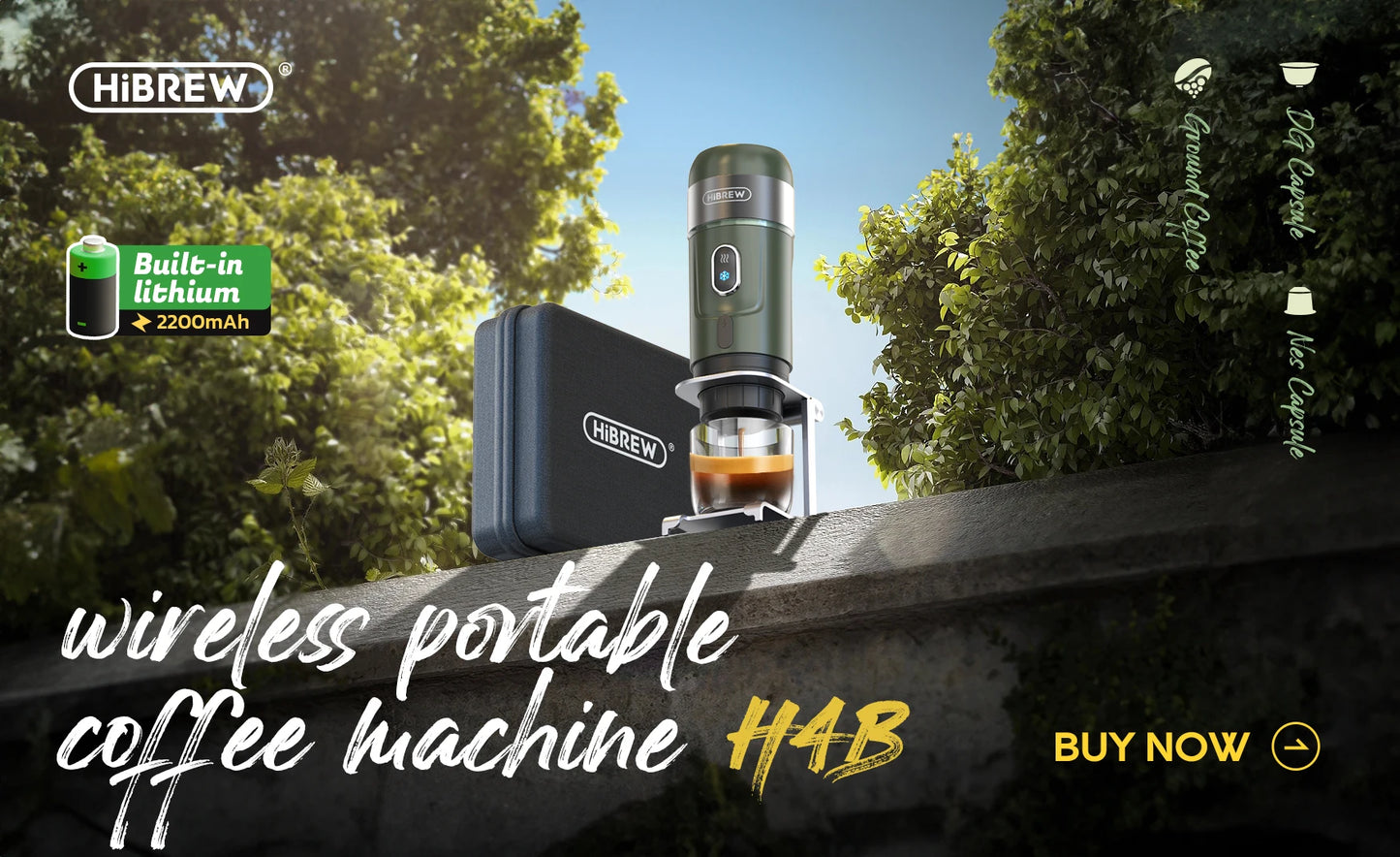 HiBREW Portable DC12V Espresso Coffee Maker For Car And Home