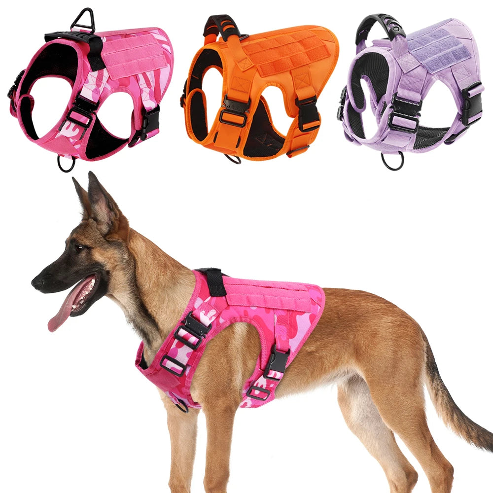 PETRAVEL Dog Harness Tactical Vest Adjustable Padded Nylon