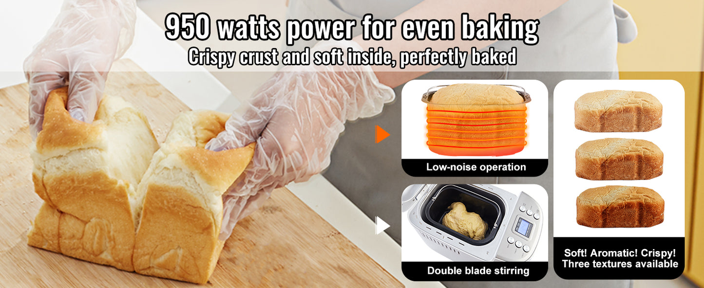 SucceBuy 15 In 1 Gluten Free Automatic Countertop Bread Maker