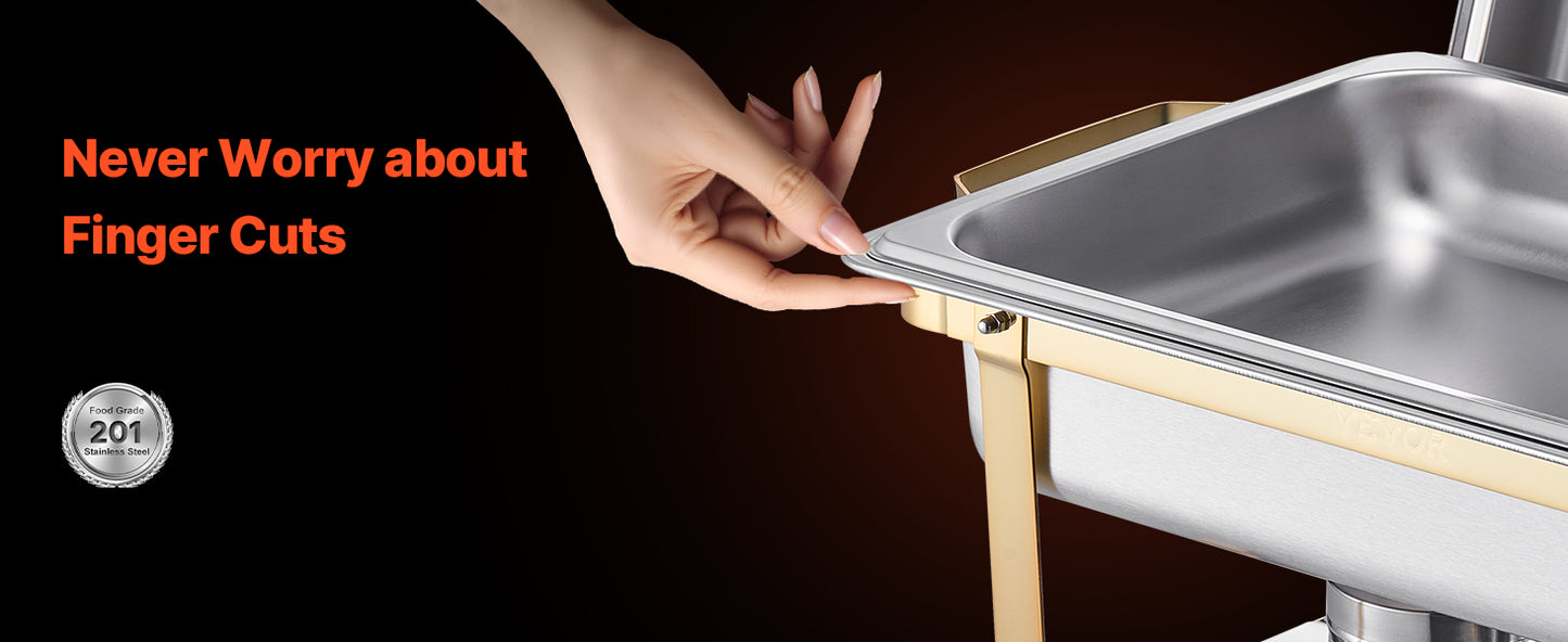 SucceBuy Chafing Dish Buffet Set Stainless Steel With Pans