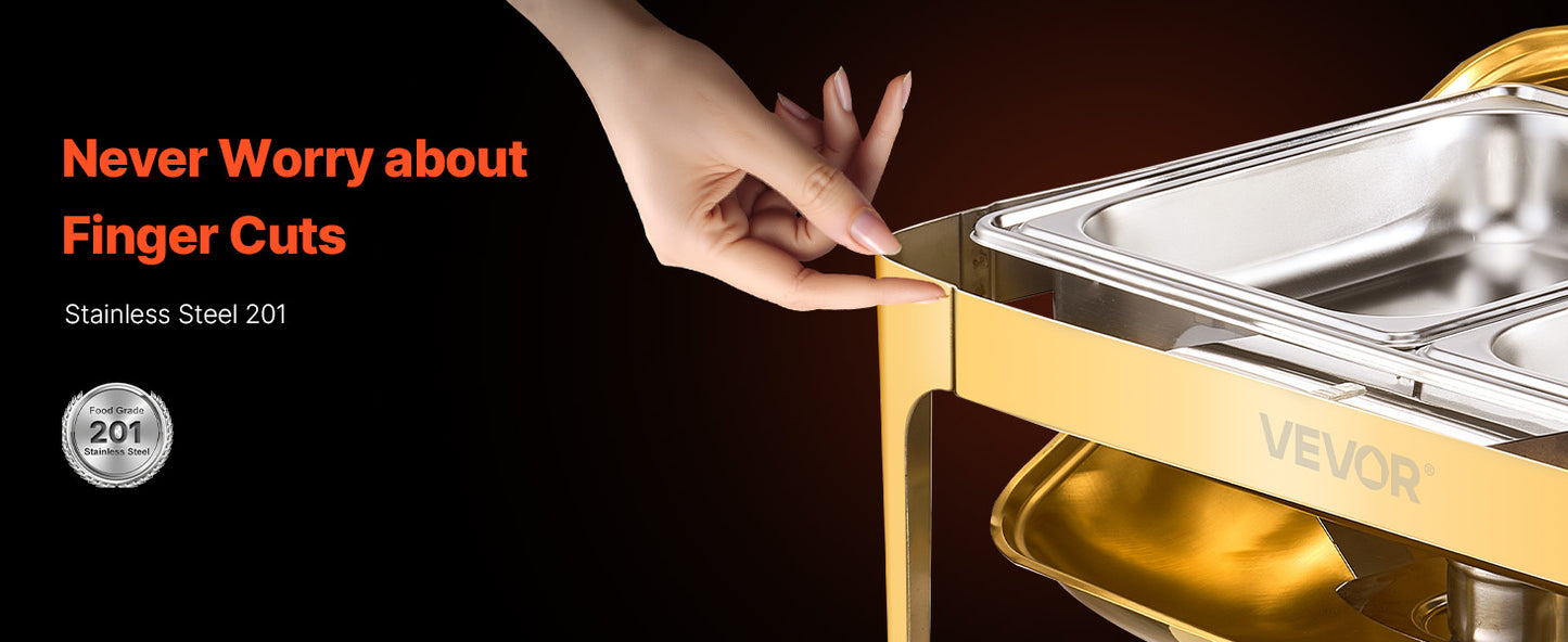 SucceBuy Roll Top Chafing Dish With Visible Lid Stainless Steel