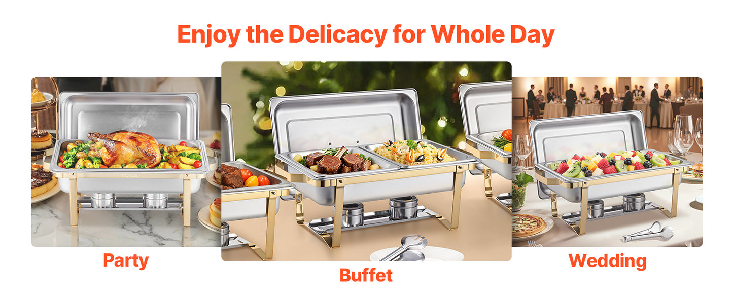 SucceBuy Chafing Dish Buffet Set Stainless Steel With Pans