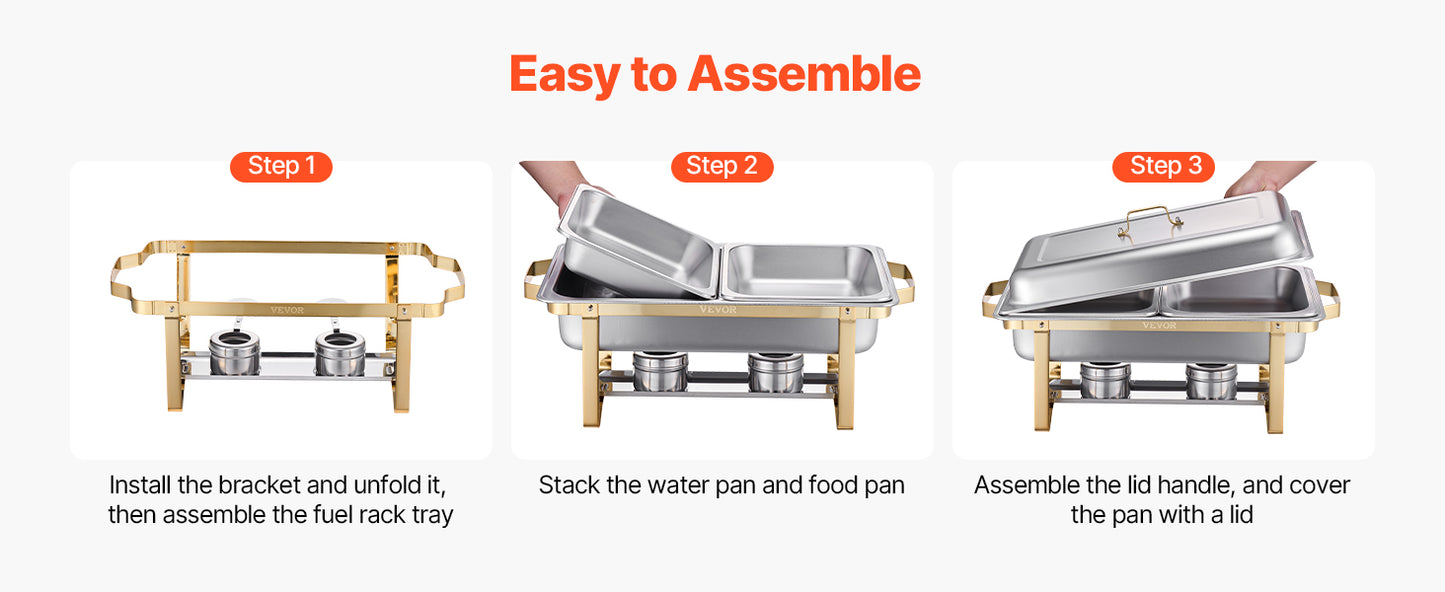 SucceBuy Chafing Dish Buffet Set Stainless Steel With Pans