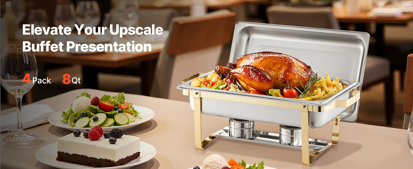 SucceBuy Chafing Dish Buffet Set Stainless Steel With Pans