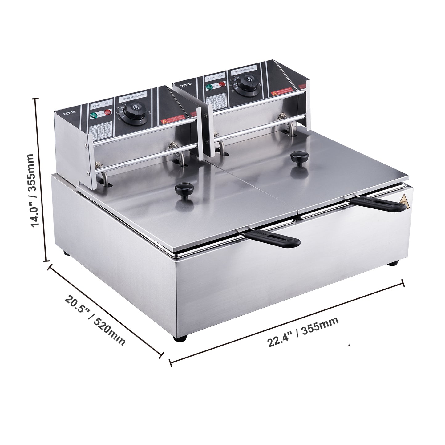 SucceBuy Electric Deep Fryer Dual Tank Removable Tanks Commercial