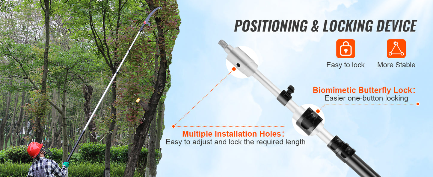 SucceBuy Telescopic Extendable Pole Saw Pruner With Aluminum Handle