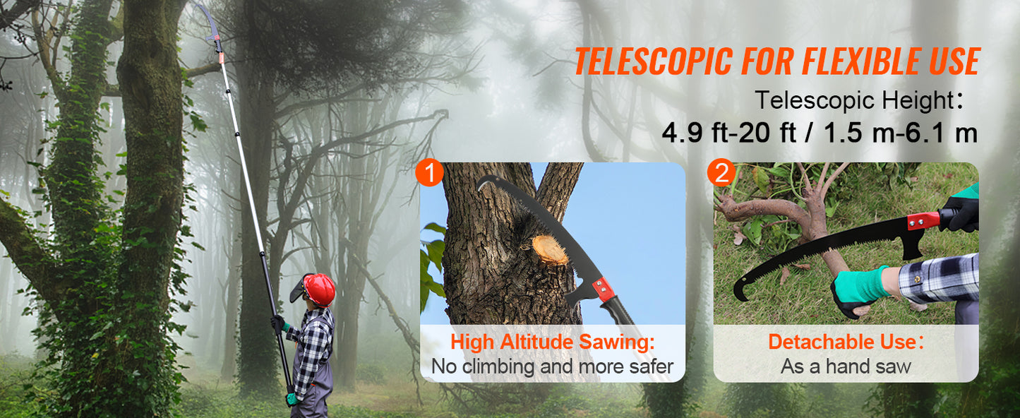 SucceBuy Telescopic Extendable Pole Saw Pruner With Aluminum Handle