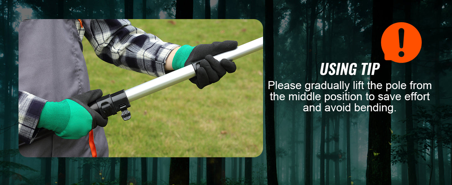 SucceBuy Telescopic Extendable Pole Saw Pruner With Aluminum Handle
