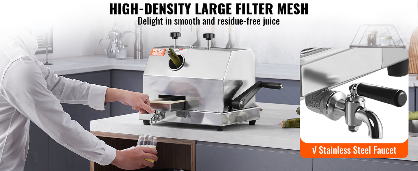 VEVOR Commercial Sugar Cane Juicer 110LBS/H High Output