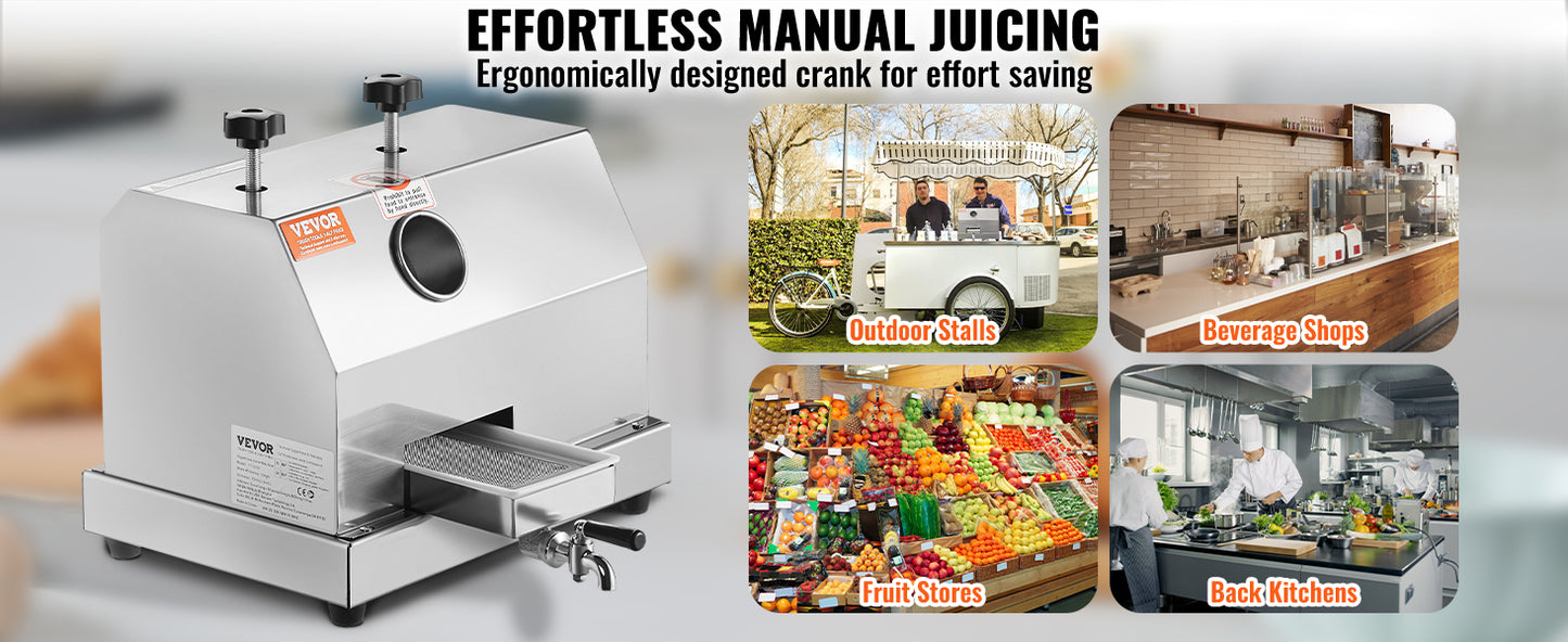 VEVOR Commercial Sugar Cane Juicer 110LBS/H High Output