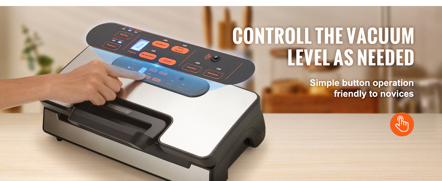 SucceBuy Vacuum Sealer 90Kpa 130W With Free Bags For Kitchen
