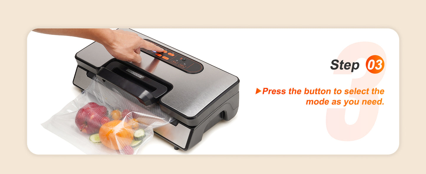 SucceBuy Vacuum Sealer 90Kpa 130W With Free Bags For Kitchen