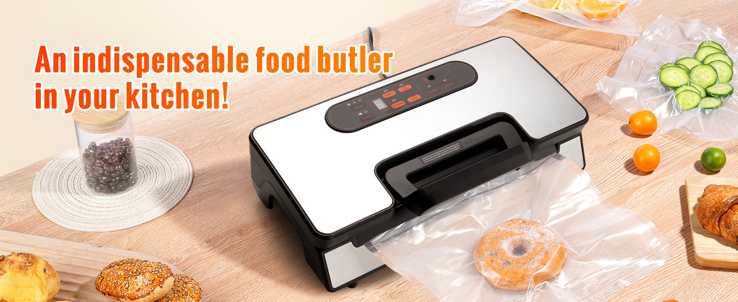SucceBuy Vacuum Sealer 90Kpa 130W With Free Bags For Kitchen